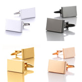 Plain And Simple Metal Rectangular High Quality Business Shirt Cufflinks
